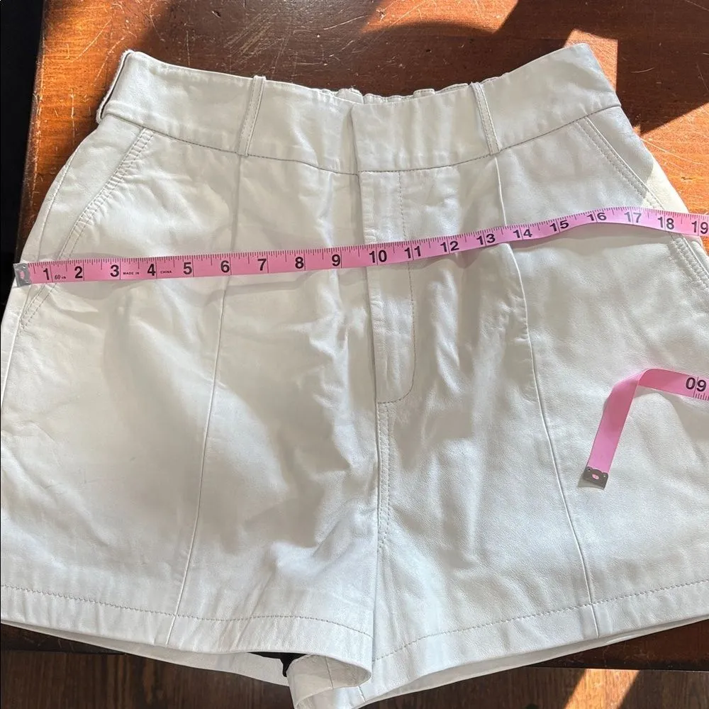 Walter Baker White Lamb Leather Shorts - Image 8