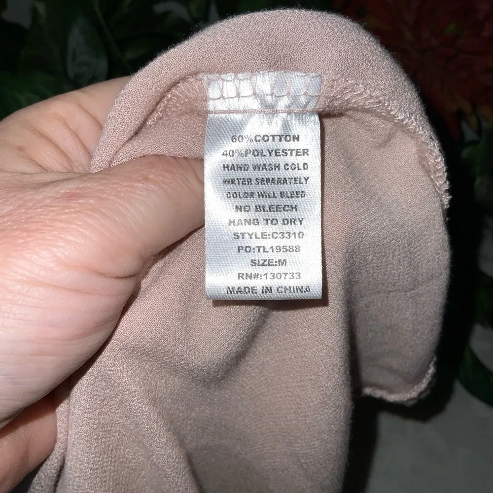 Umgee Blush Mauve Off Shoulder Tunic Dot Sleeve & Hemline Boho Tunic M - Image 8