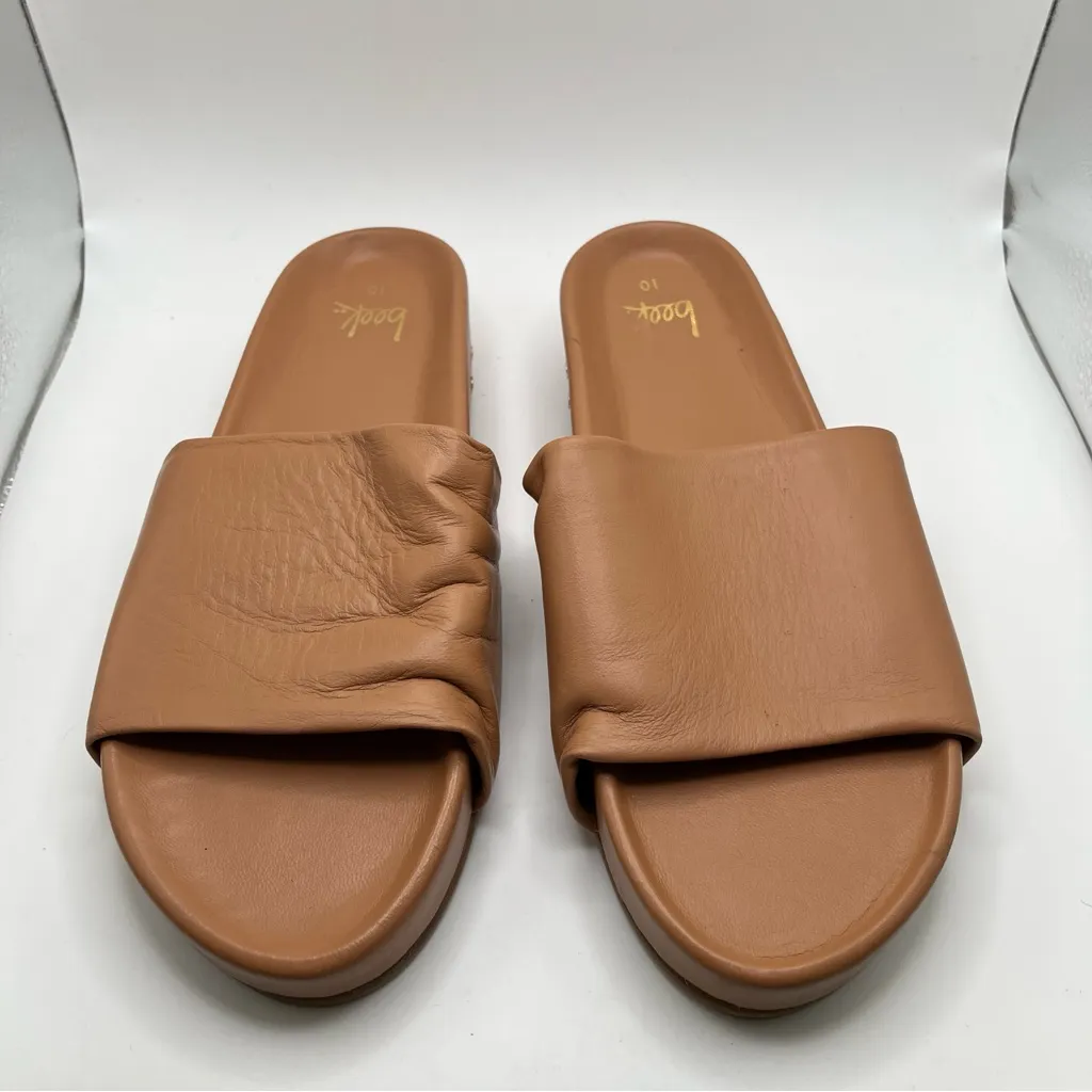 NWOB BEEK Pelican Leather Platform Sandal HONEY size 10 slip on leather women’s - Image 4