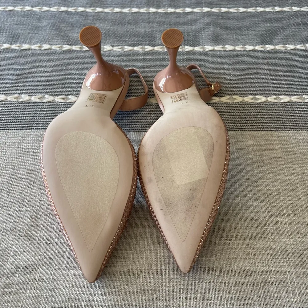 Jeffrey Campbell Zivote Slingback Pump Heels Light Pink Rose Satin Size 9.5 - Image 7