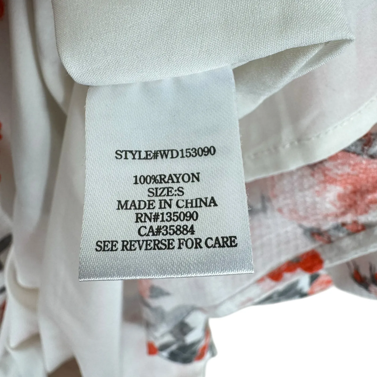 Blackbird White Coral Floral Short Sleeve Lightweight Lined Mini Dress Size S - Image 6