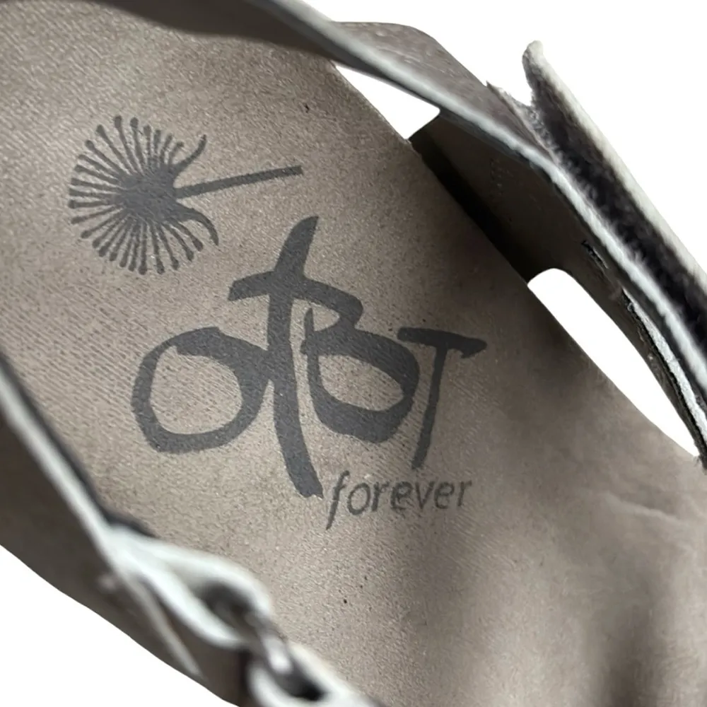 OTBT  Leather Theodora Sandals Silver Size - Image 3