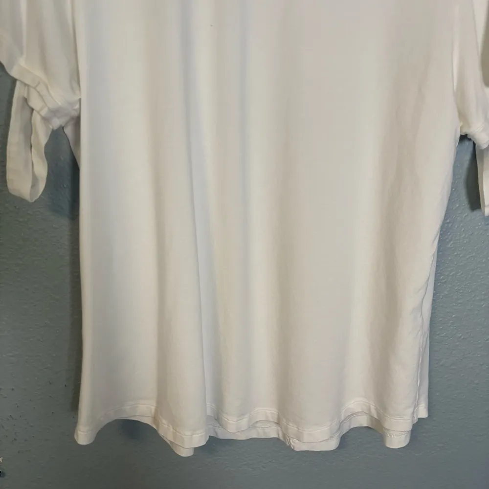 Universal Standard Split Sleeve White Crewneck Tee 3X Classic Lightweight Preppy - Image 5