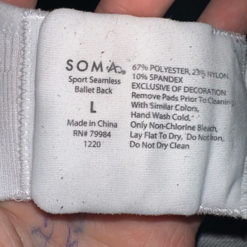 Soma Sport Seamless Ballet back L ribbed wireless bra - Image 3