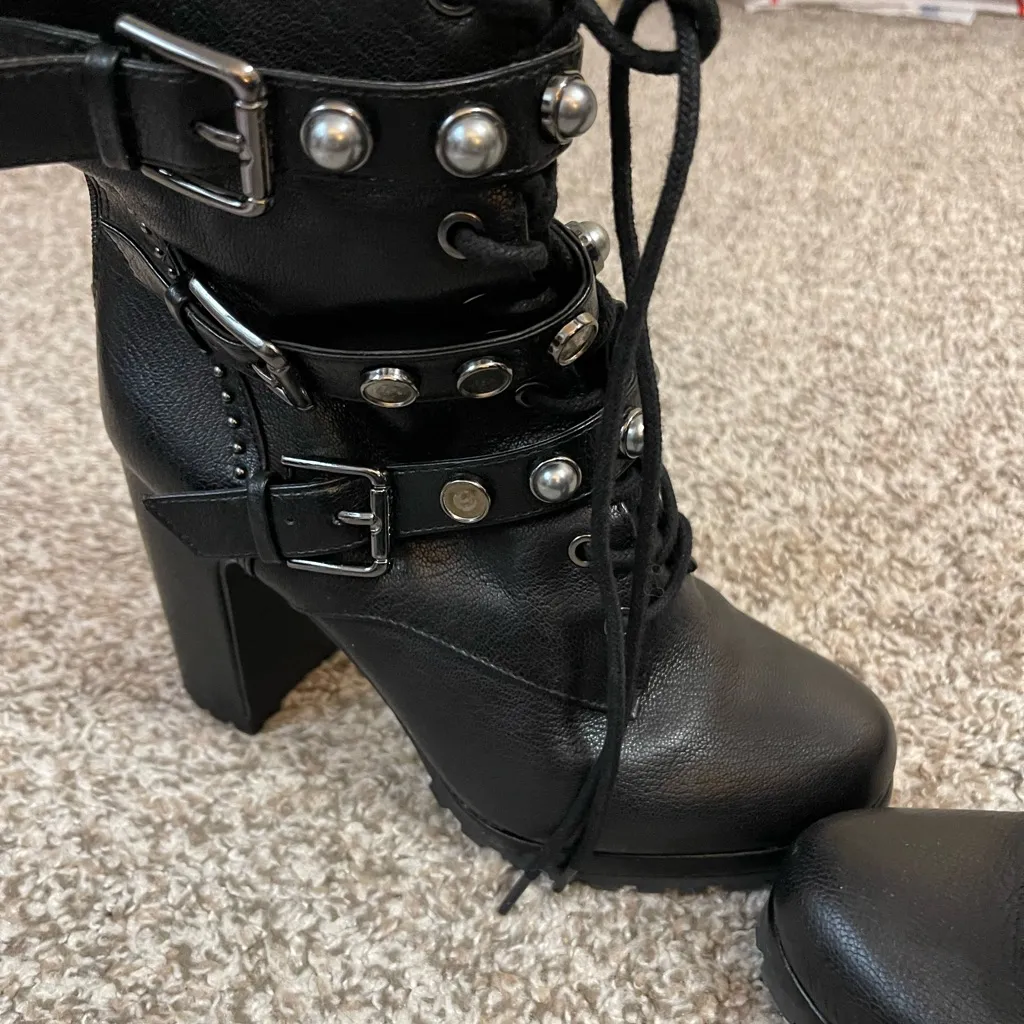 Karl Lagerfeld Black Boots with Stud Accents size 7‎ - Image 5