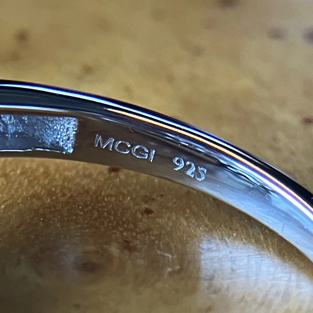 Genuine Aquamarine Sterling Silver Heart Ring Size 7 - Image 6