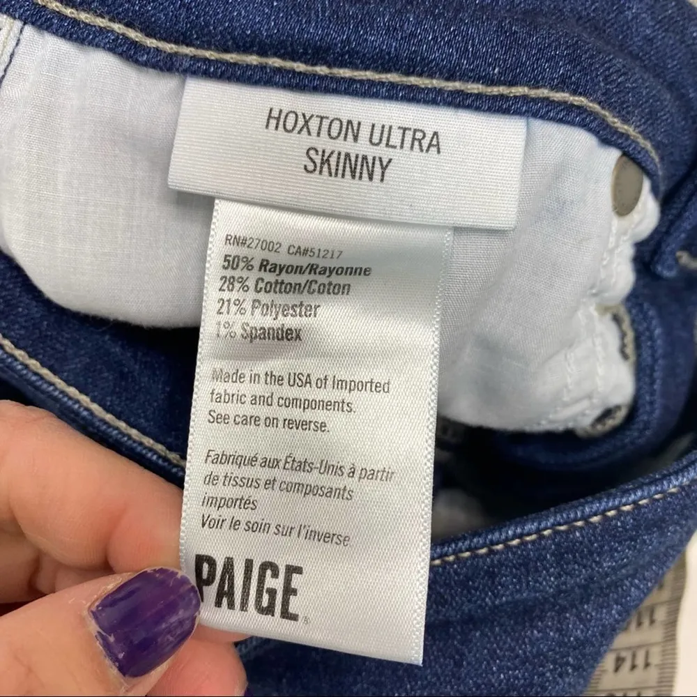 Paige Hoxton Ultra Skinny Mid Rise Jeans Yogi 25 - Image 8