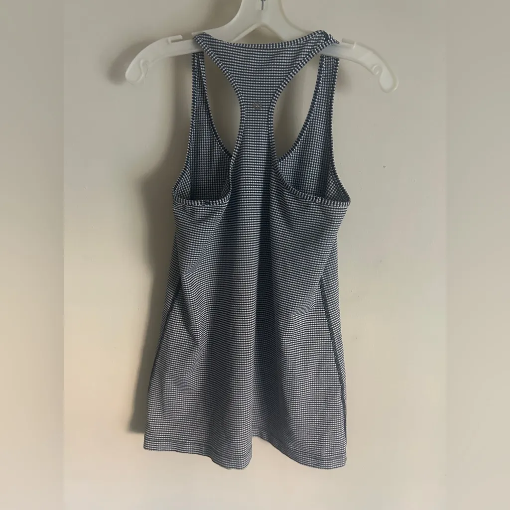 Lululemon Cool Racerback Tank Top Gingham Inkwell - Image 4