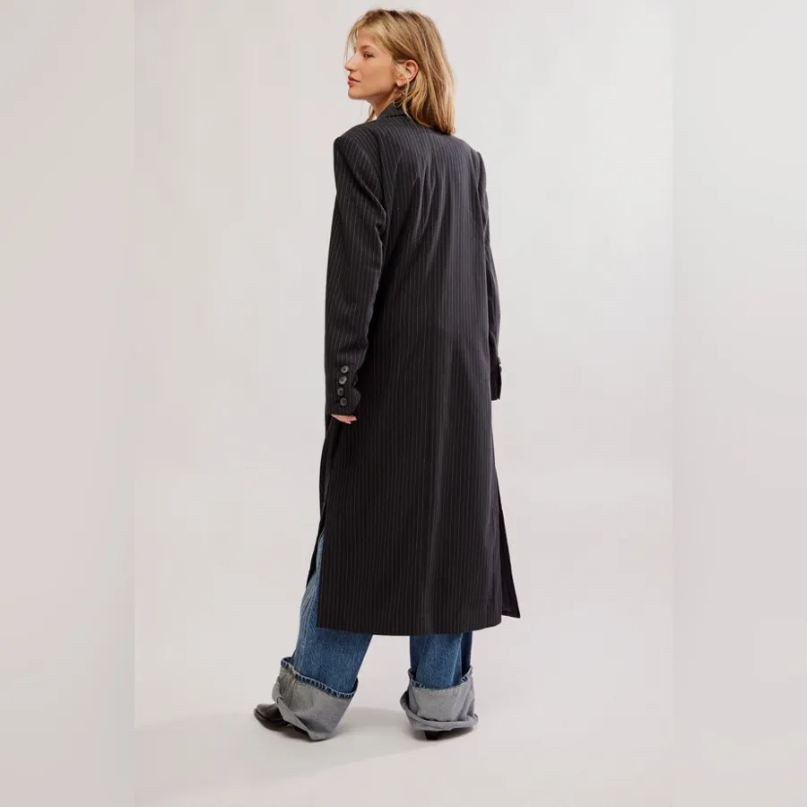 Free People Hailey Longline Striped Duster XL - Image 6