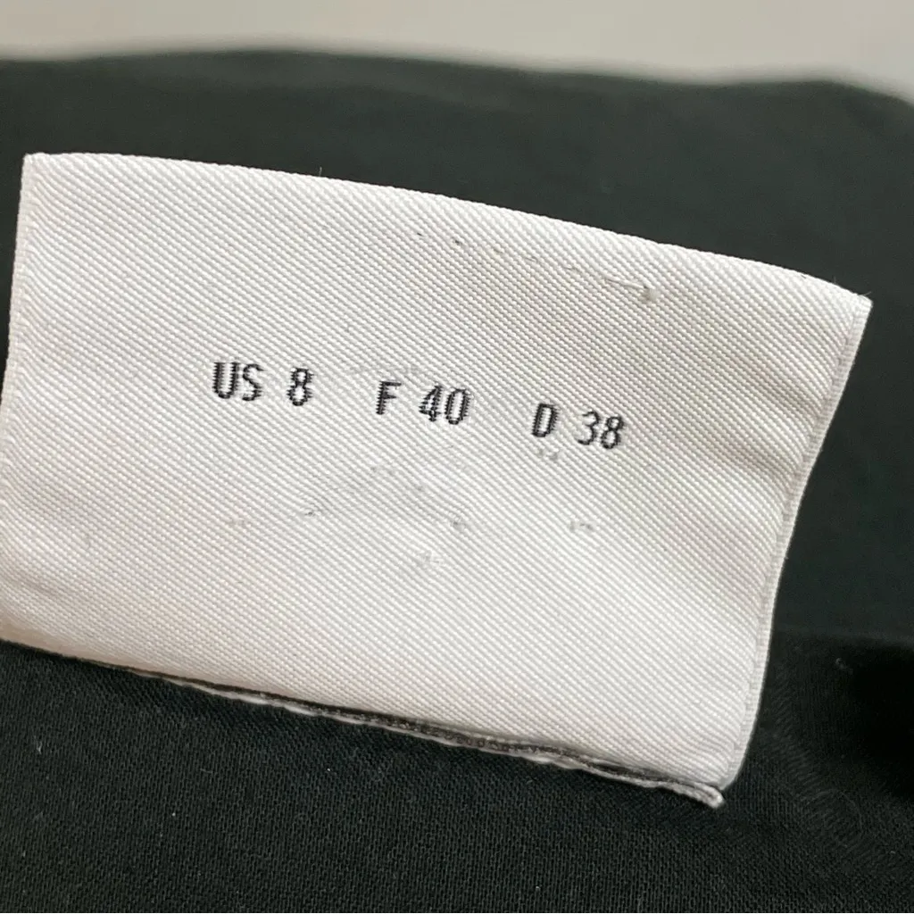 Akris Punto Skirt Eyelet Embroidery Lace Knee Length Cotton Size‎ 8 Zip-Up Black - Image 4