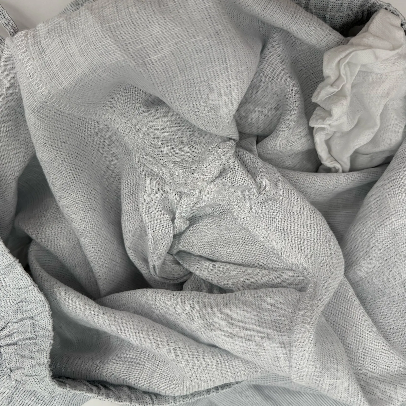 H&M Pants Size Medium 100% Linen Pull-On Stripe Drawstring Casual Lightweight - Image 10