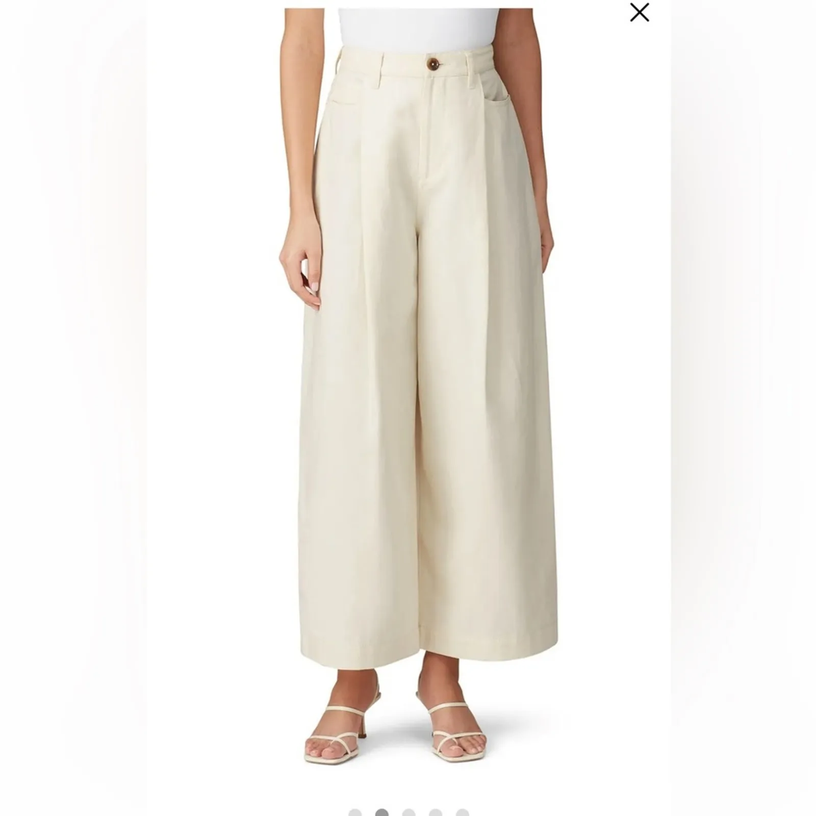 Vince Cream Casual High Rise Wide Cropped Leg Pants 4 - Image 9