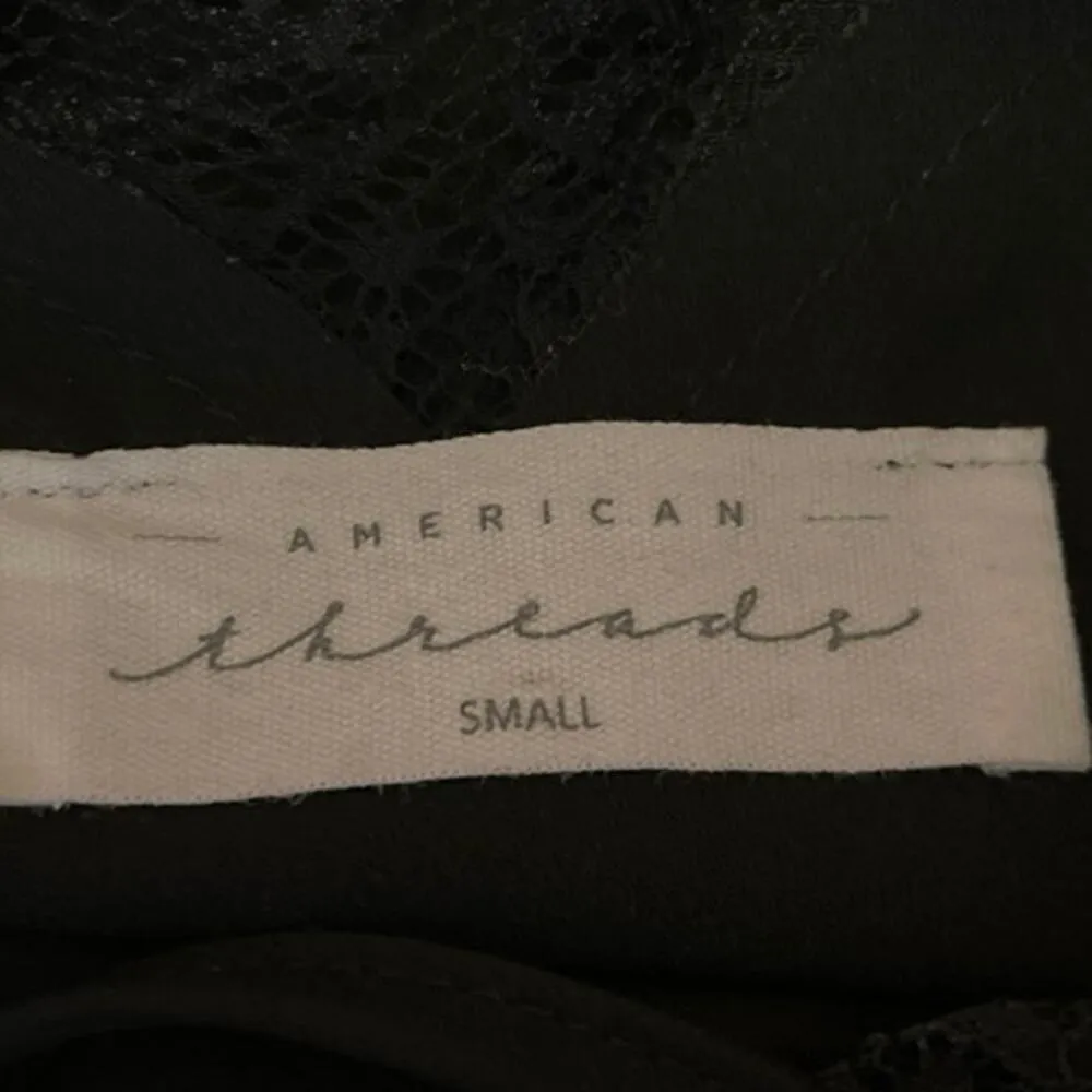 American Threads Black Floral Lace Sleeveless Cami Camisole Tank Top Size S - Image 3