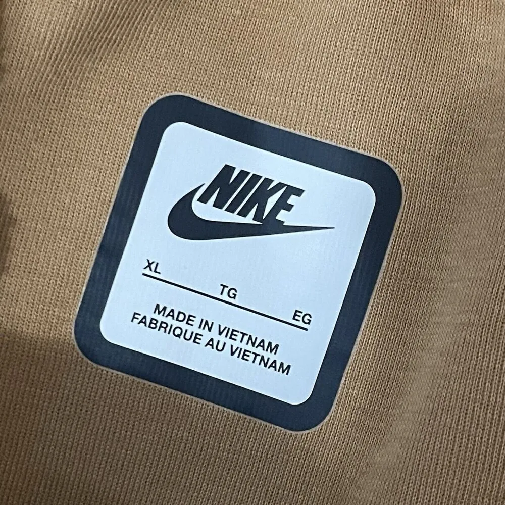 NIKE TECH Fleece Joggers Size XL Flax Brown NEW Standard Fit Mid Rise Sportswear - Image 10