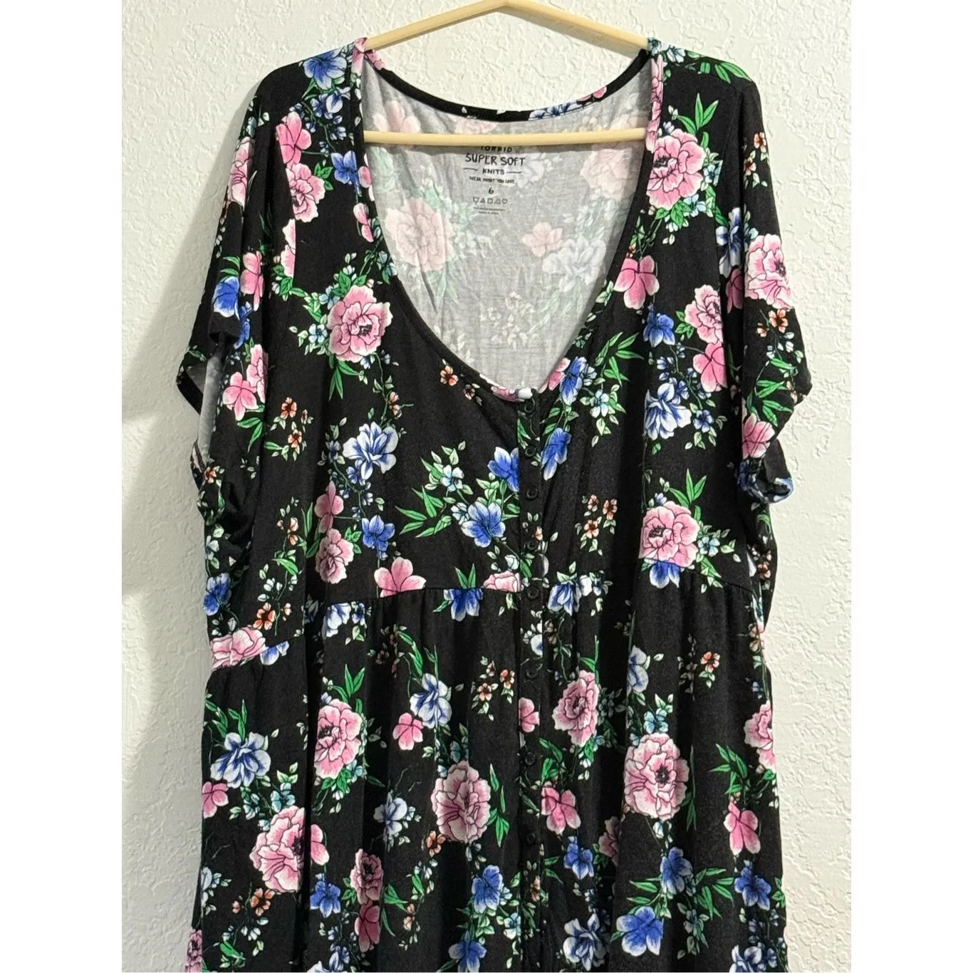 Torrid floral super soft baby doll flowy shirt 6 6x peasant cottagecore - Image 4