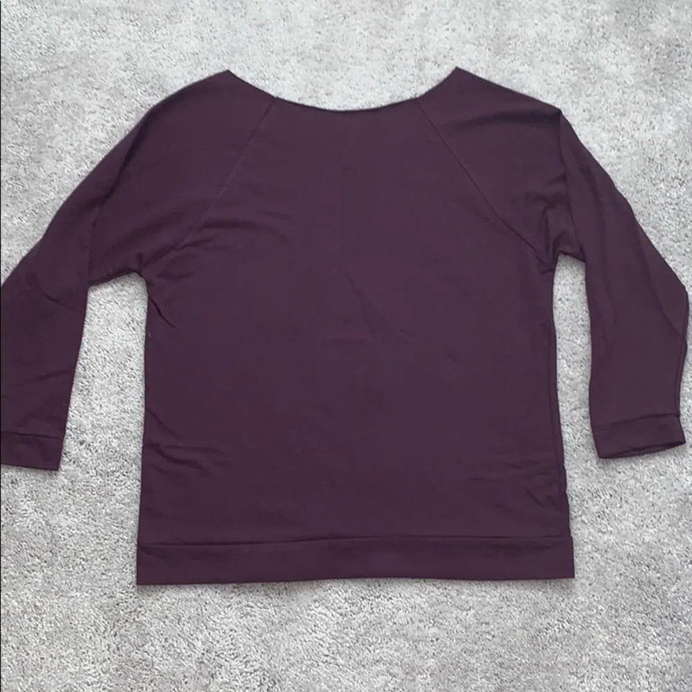 Purple 3/4 Length Sleeve Top w/ Gold Glitter Deer Size M - Image 5