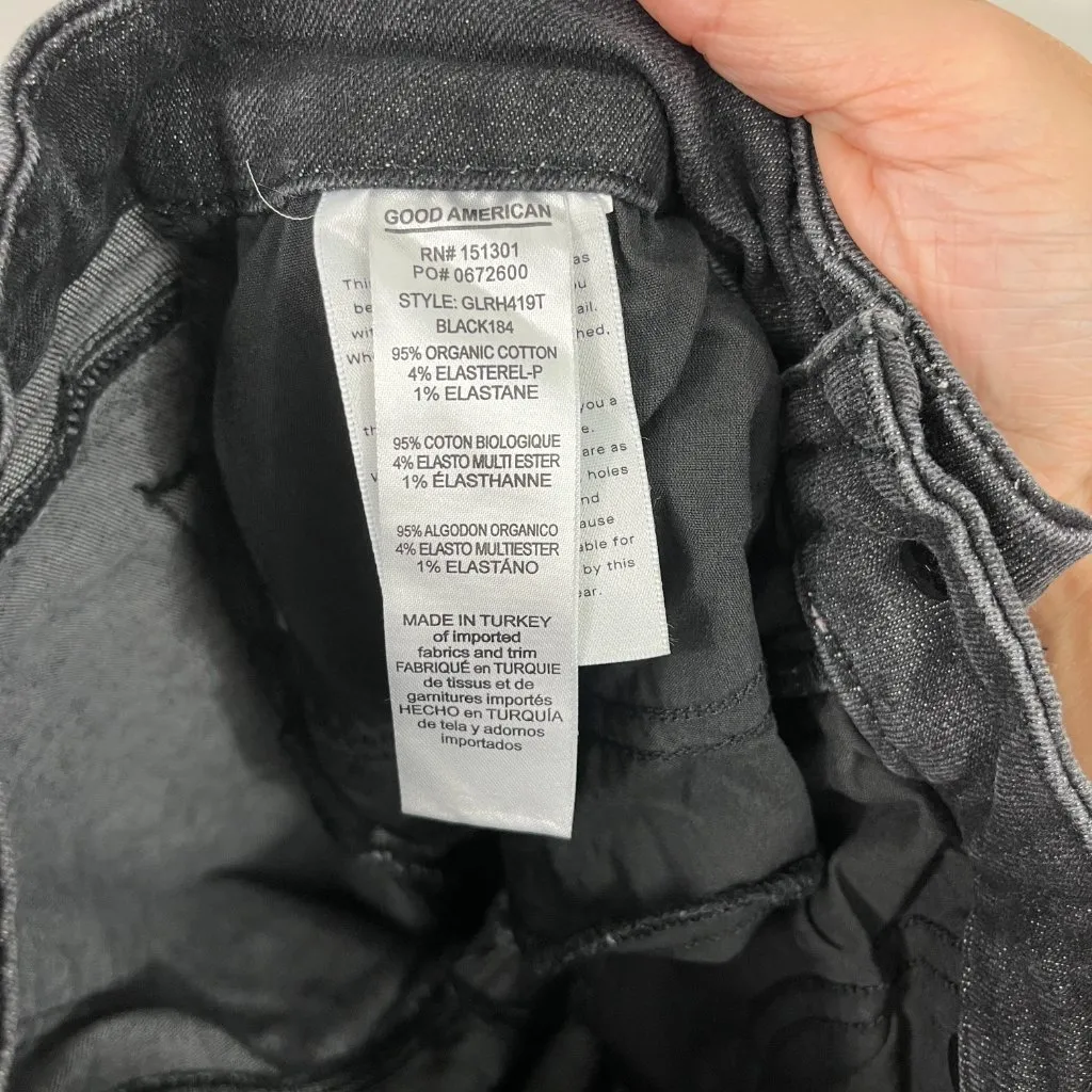 Good American Size 27 Black Good Legs Raw Hem Skinny Jeans - Image 8