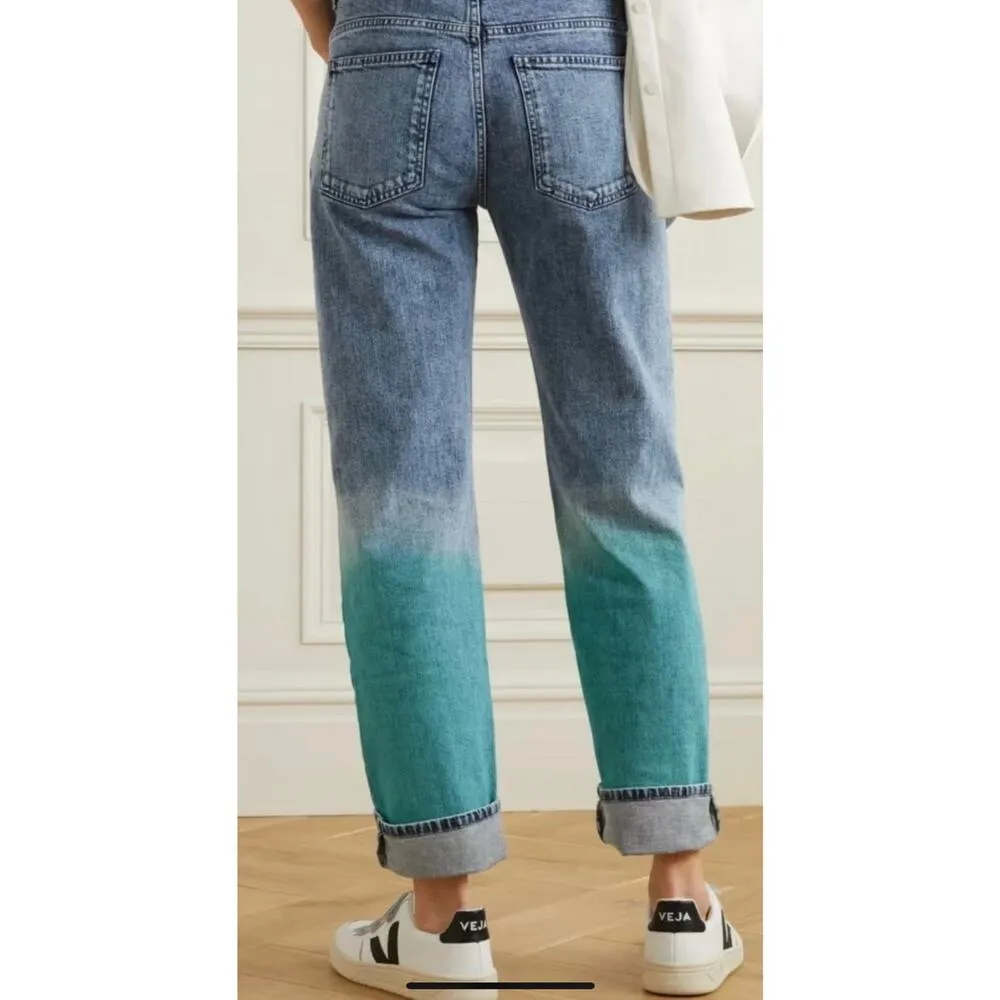 Stella McCartney Degrade Mid Rise Straight Leg Relaxed Multi Color Jeans Size 29 - Image 4