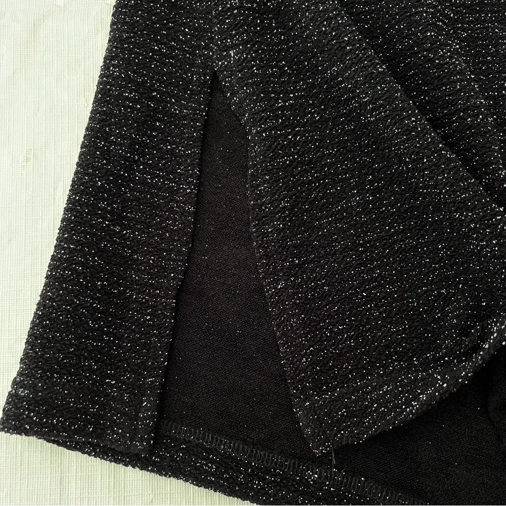 Vintage 80s Rabbit Rabbit Rabbit Black Metallic Sparkle Long Line Cardigan Size 14P - Image 5