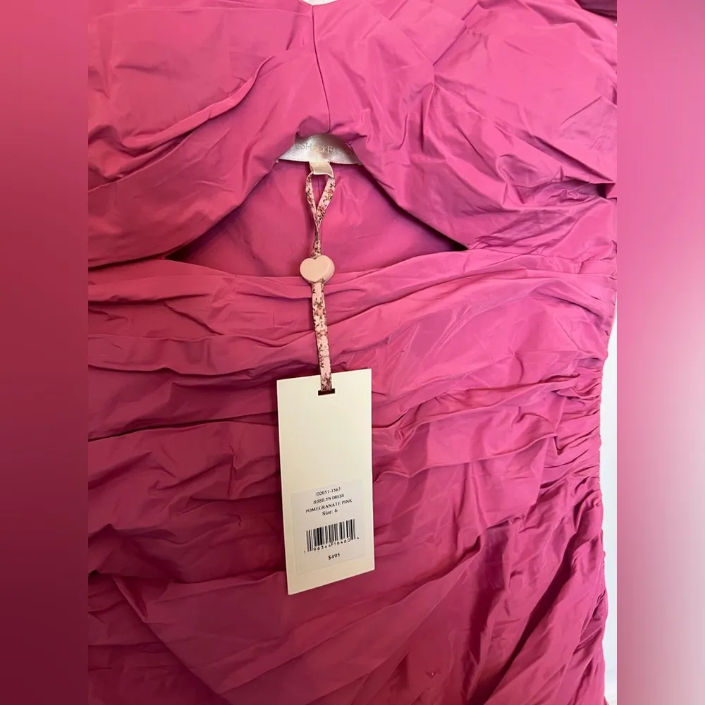 Broken zipper LoveShackFancy Jessilyn Dress in Pomegranate Pink - Image 5