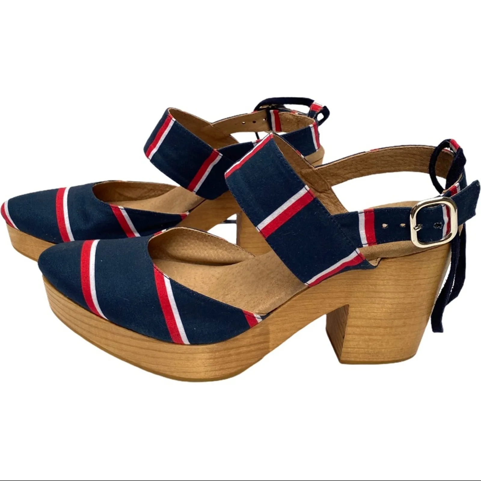 Free People Sandals Clogs 9 Retro Heels Lace up Ankle Boho 70s Festival Monaco - Image 4