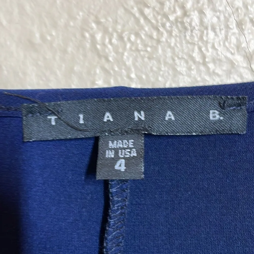 Tiana B Navy Lace/Sequin Flounce Hem Stretch Jersey Drop Waist A - Image 7