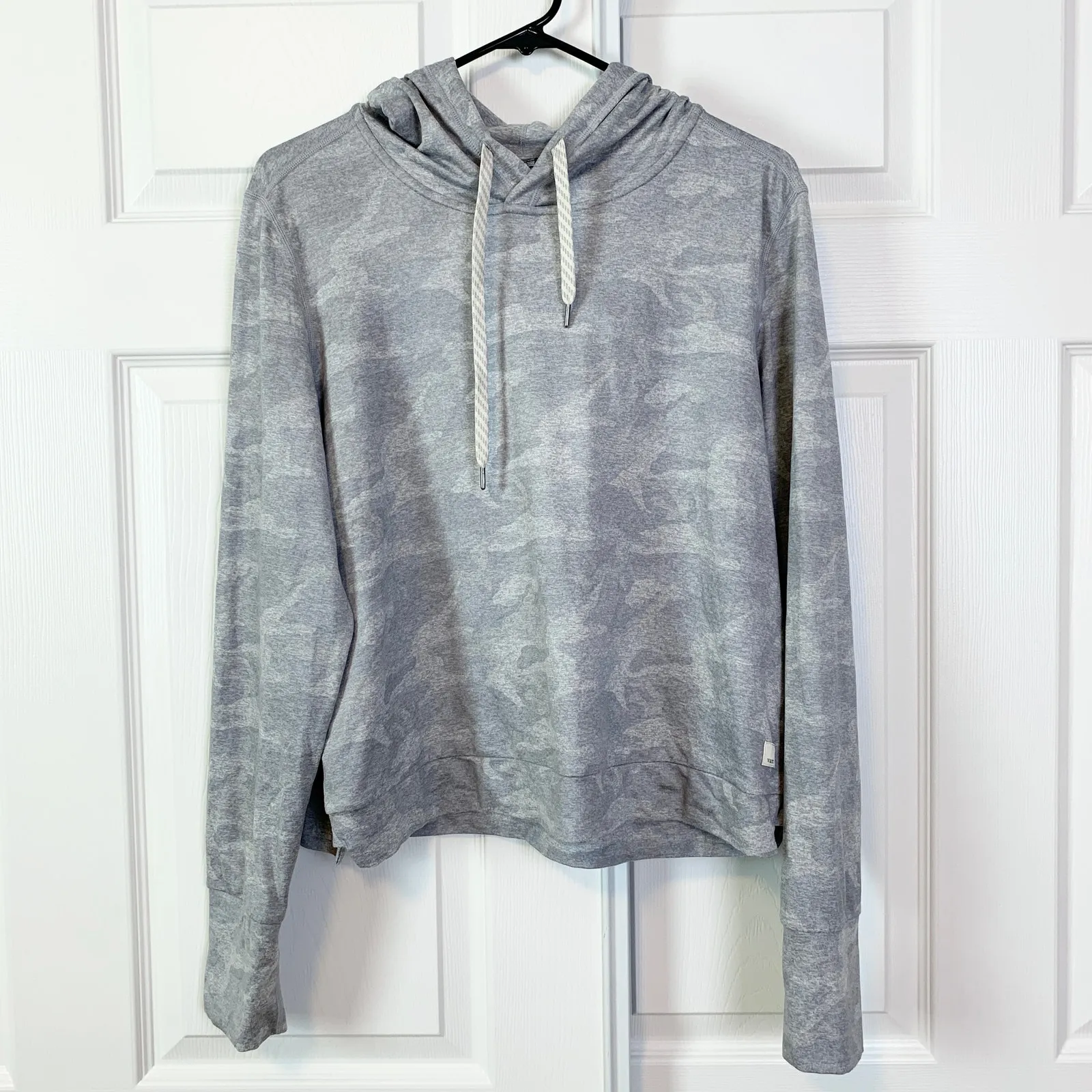 Vuori Halo Essential Pullover Hoodie Sweatshirt Shirt Pale Heather Camo Large - Image 5