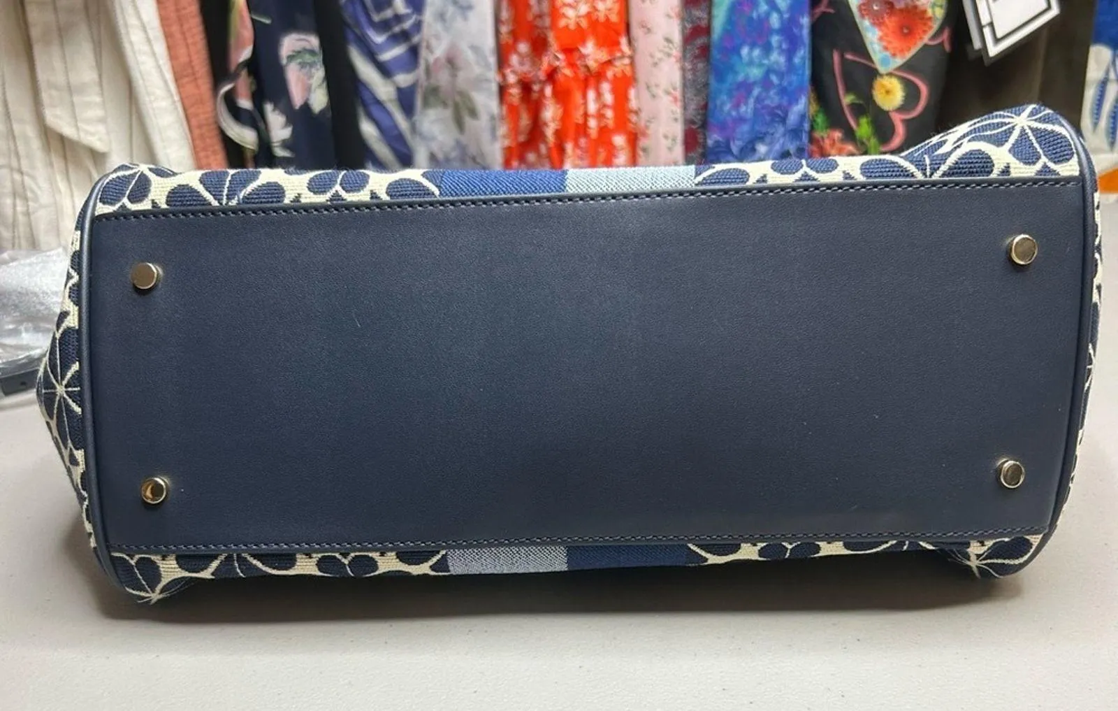 Kate Spade Floral Everything Tote Blue Medium Crossbody Strap & Top Handle NWT - Image 8