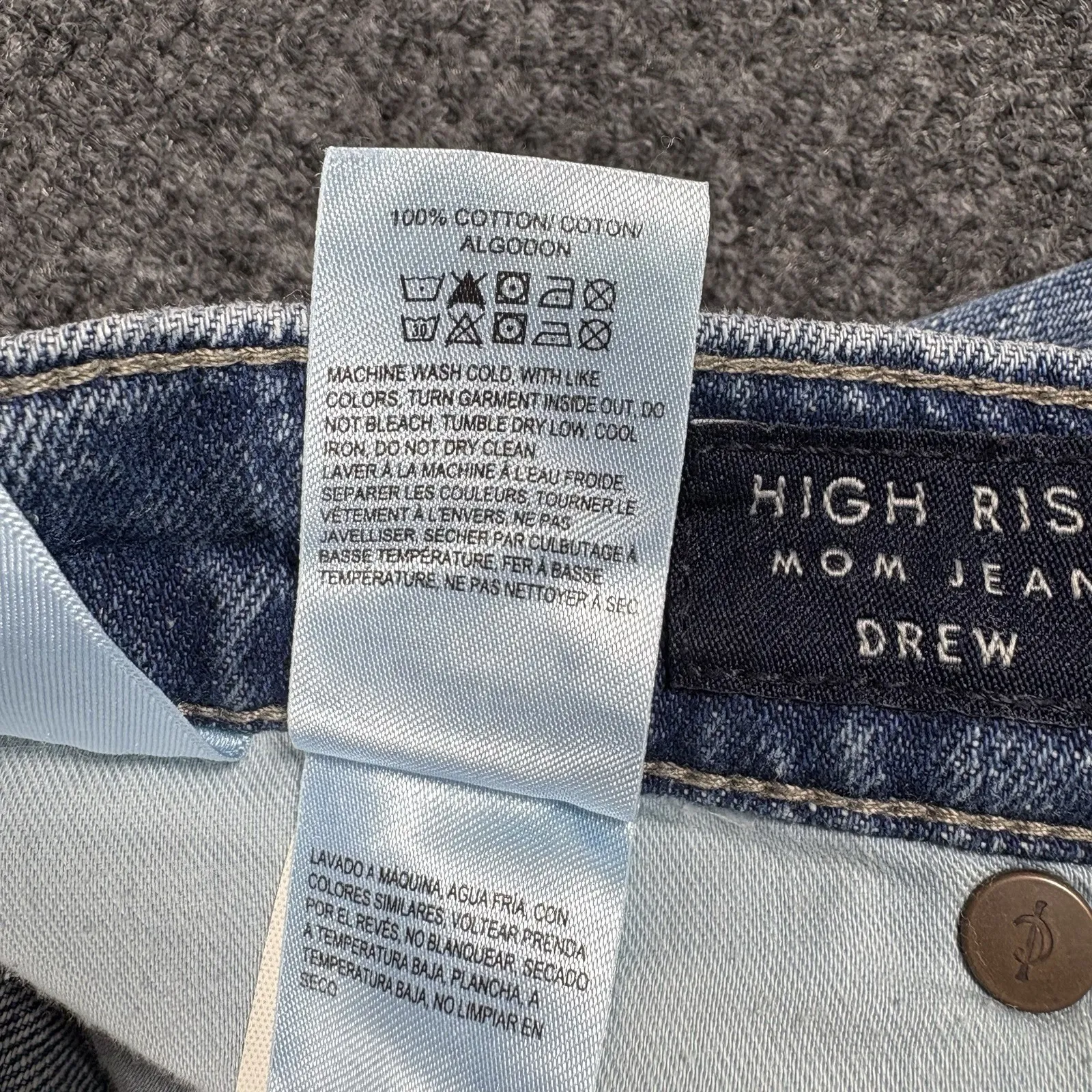 Lucky Brand Jeans Womens Drew Mom High Rise Taper Button Fly 12/31  32x26.5‎ - Image 9