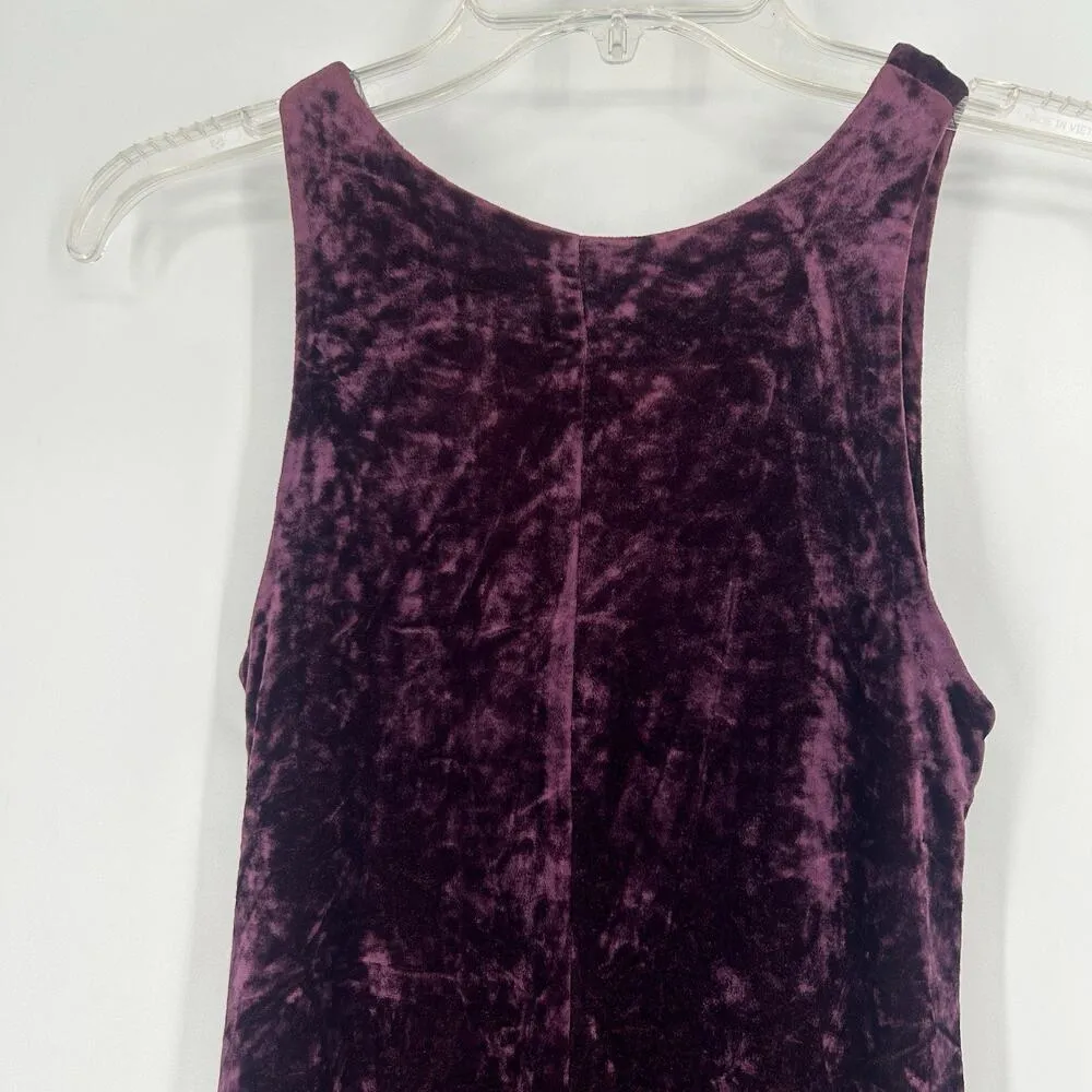 Vintage Betsey Johnson Crushed Velvet Dress Burgundy Sleeveless 90s Size S - Image 6