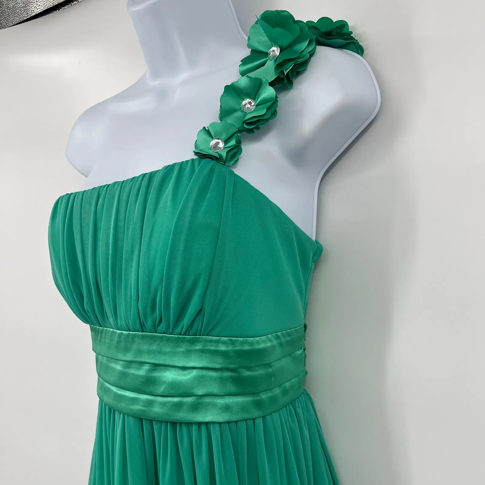 Y2K Sequin Hearts One Strap Babydoll Dress Sz L Hoco Floral Coquette Romantic - Image 3