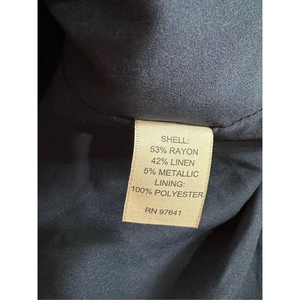 J. Jill Teal button up lightweight blazer jacket linen blend sz 10 Green - Image 4