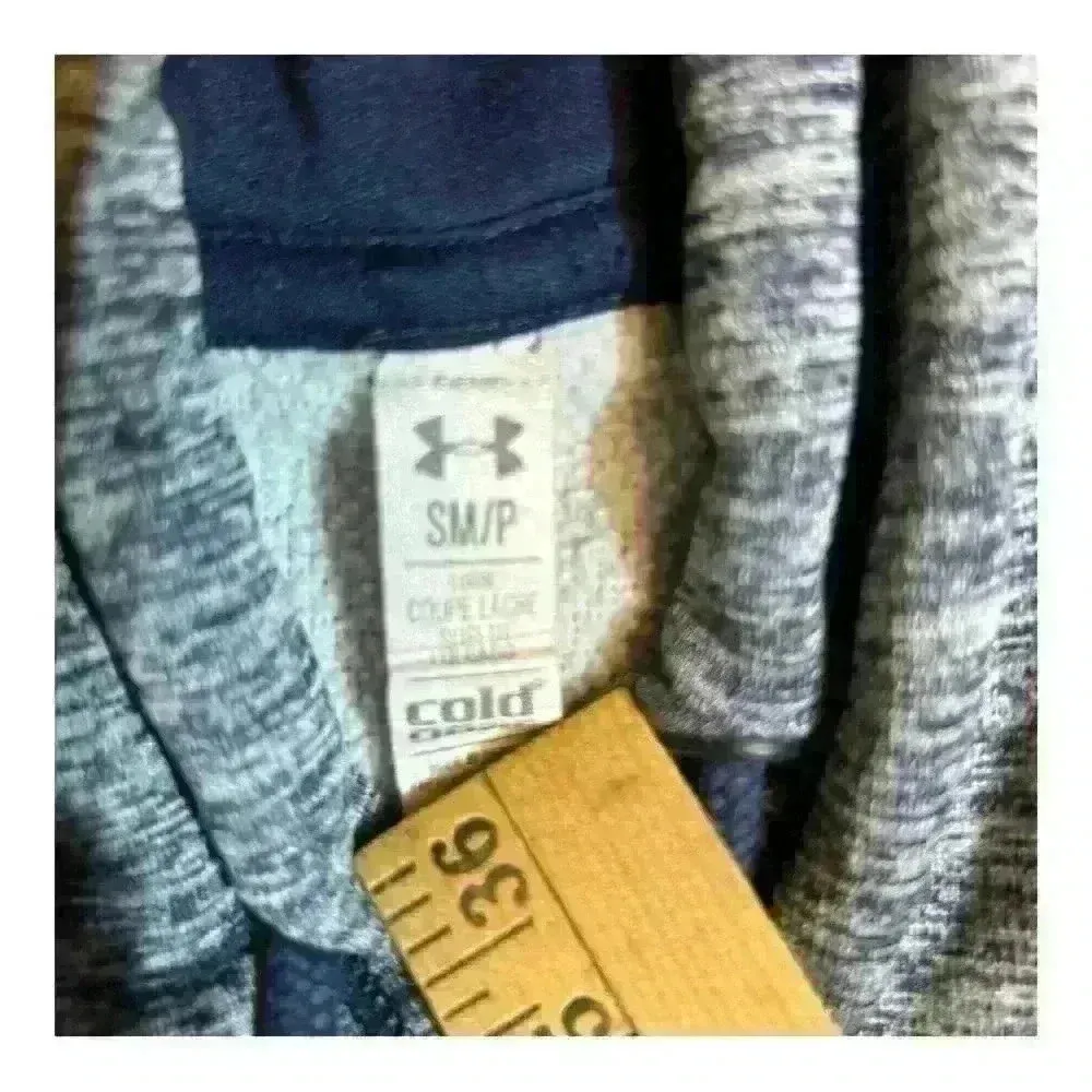 Under Armour Womens S petite Long Sleeve Drawstring Athletic Hoodie T Shirt Navy - Image 4