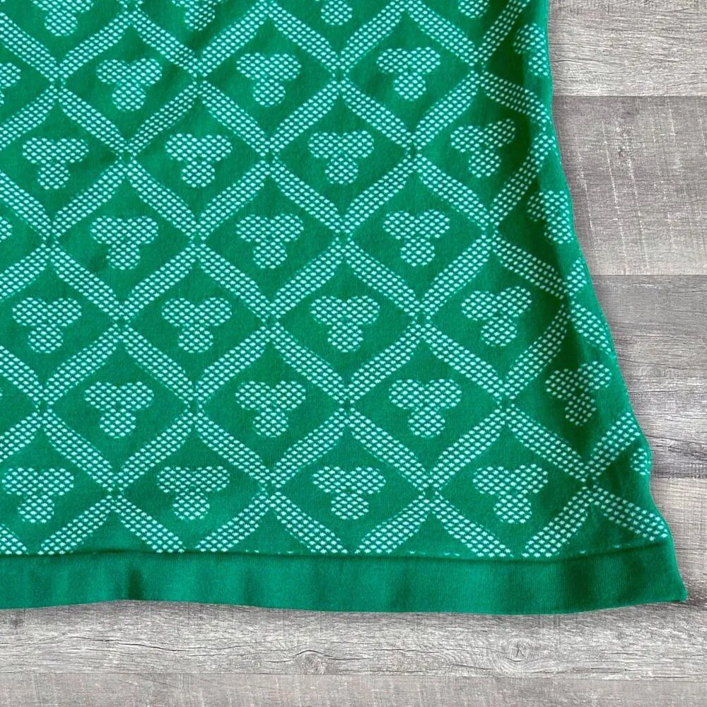 Seamless Golf Polo Top Women L Sleeveless Green Fairway Jacquard Print - Image 2