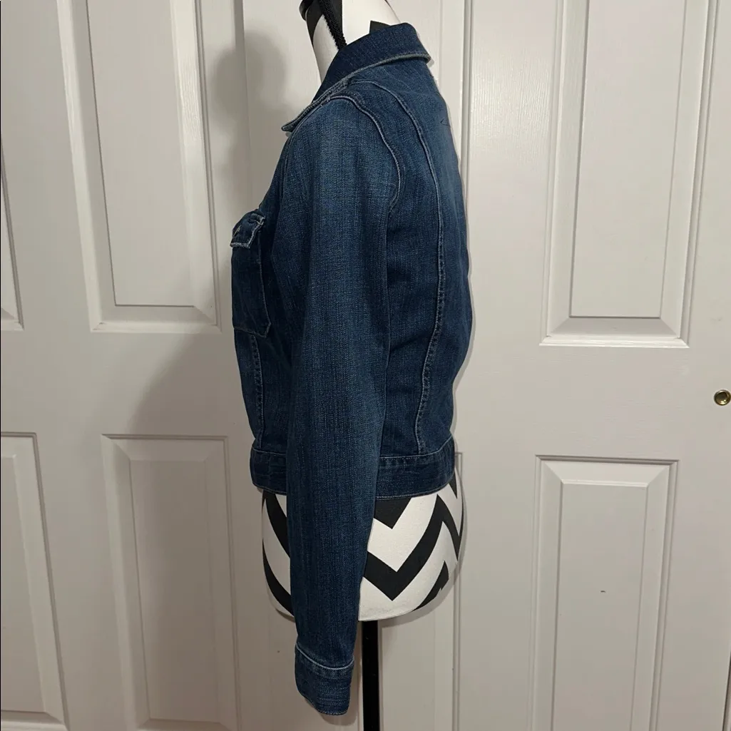 Current/Elliott Blue The Snap Jean Jacket - Image 3