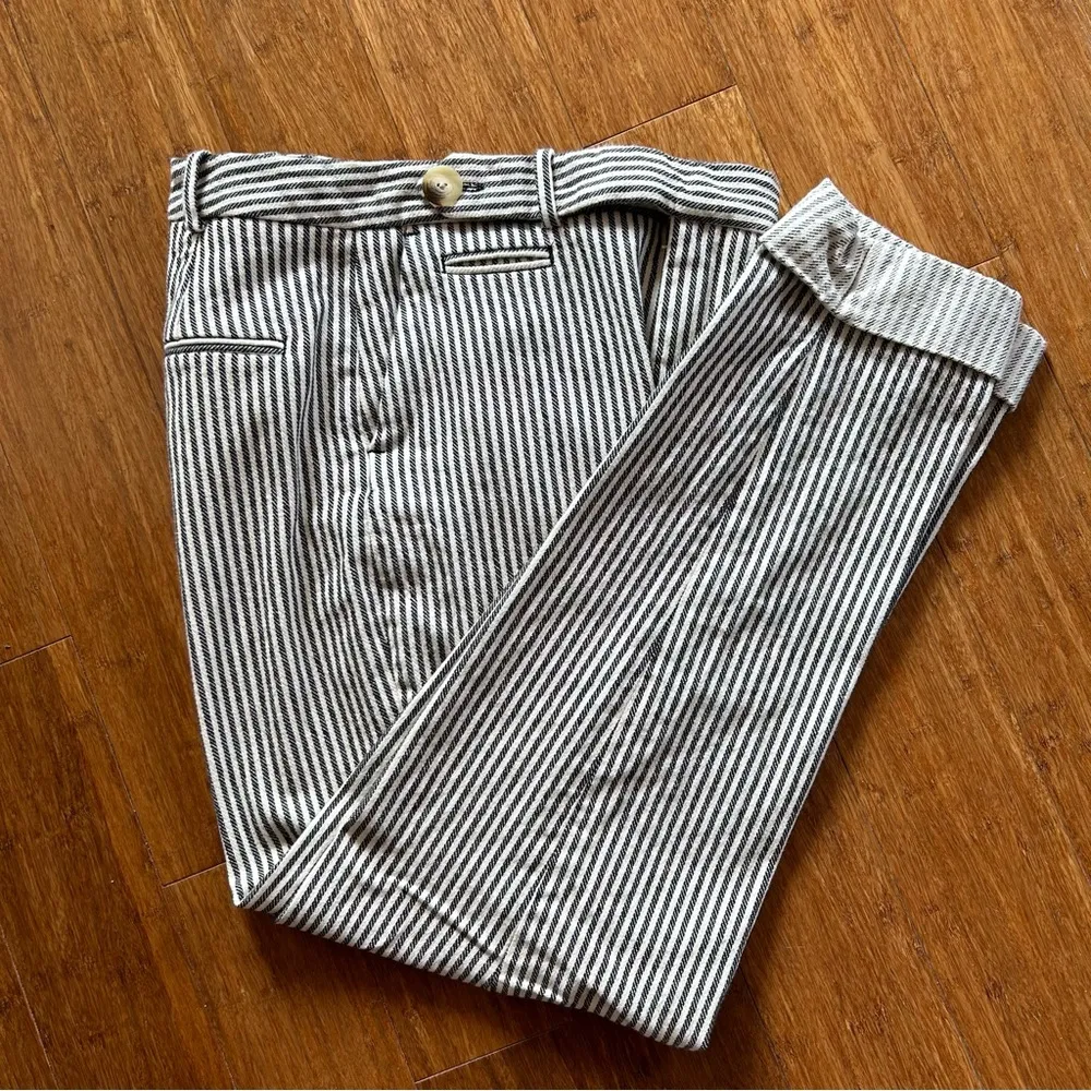 Zara Black and White Striped Pants-Size Small - Image 5