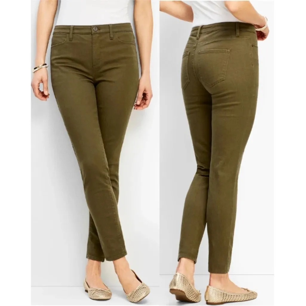 Talbots Flawless High Rise Jegging Ankle Skinny Jeans Olive Green Womens Size 6 - Image 2