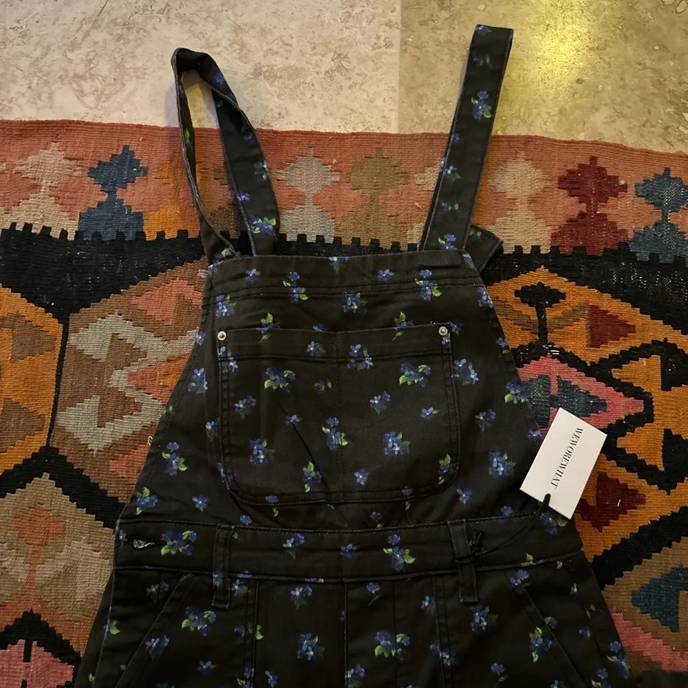 Floral overalls cowboy country one piece casual boho indie long leg with slits - Image 5