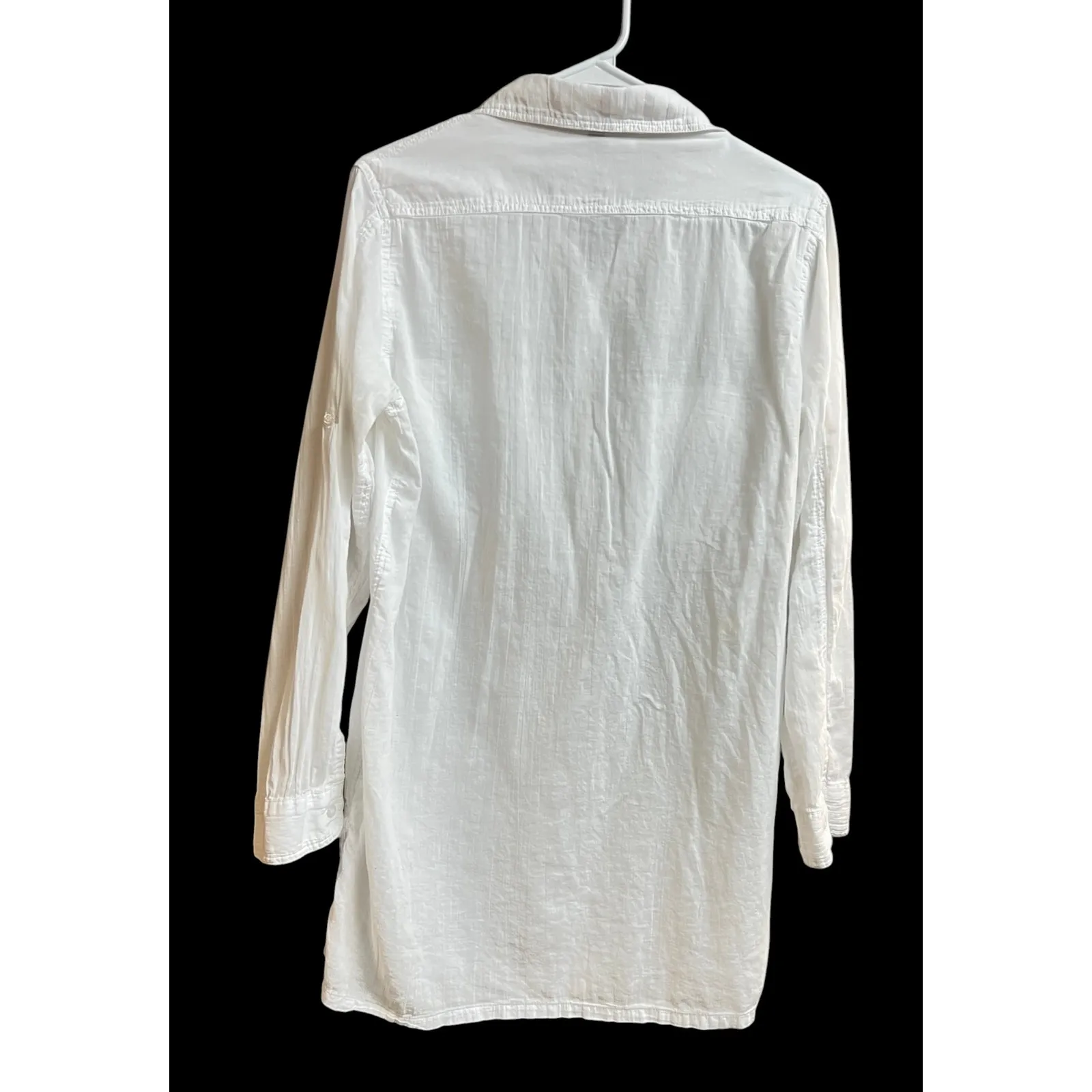 Lauren Ralph Lauren White Cotton Tunic Swim Cover Up Women's Shirt Medium - Image 9