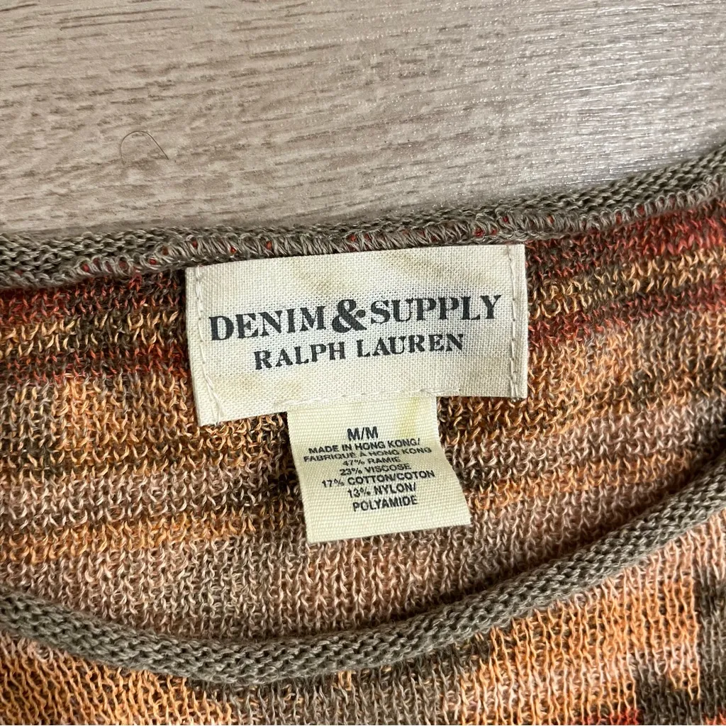 Denim & Supply Ralph Lauren Women’s Aztec Thin Knit Dolman Top Sweater Size M - Image 2