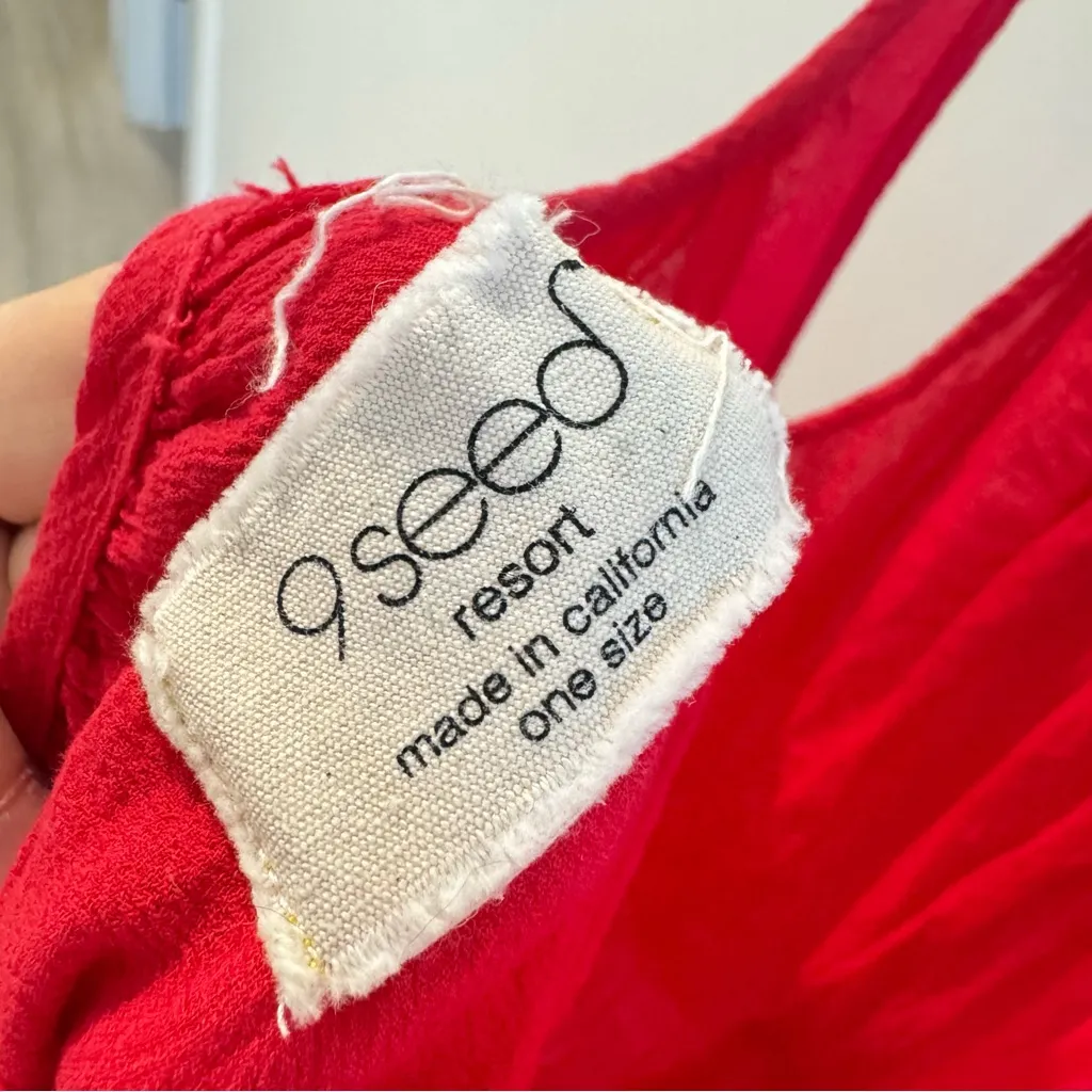 9 Seed St. Tropez Dress in Cherry Red Cotton Gauze One Size Pink Size undefined - Image 4