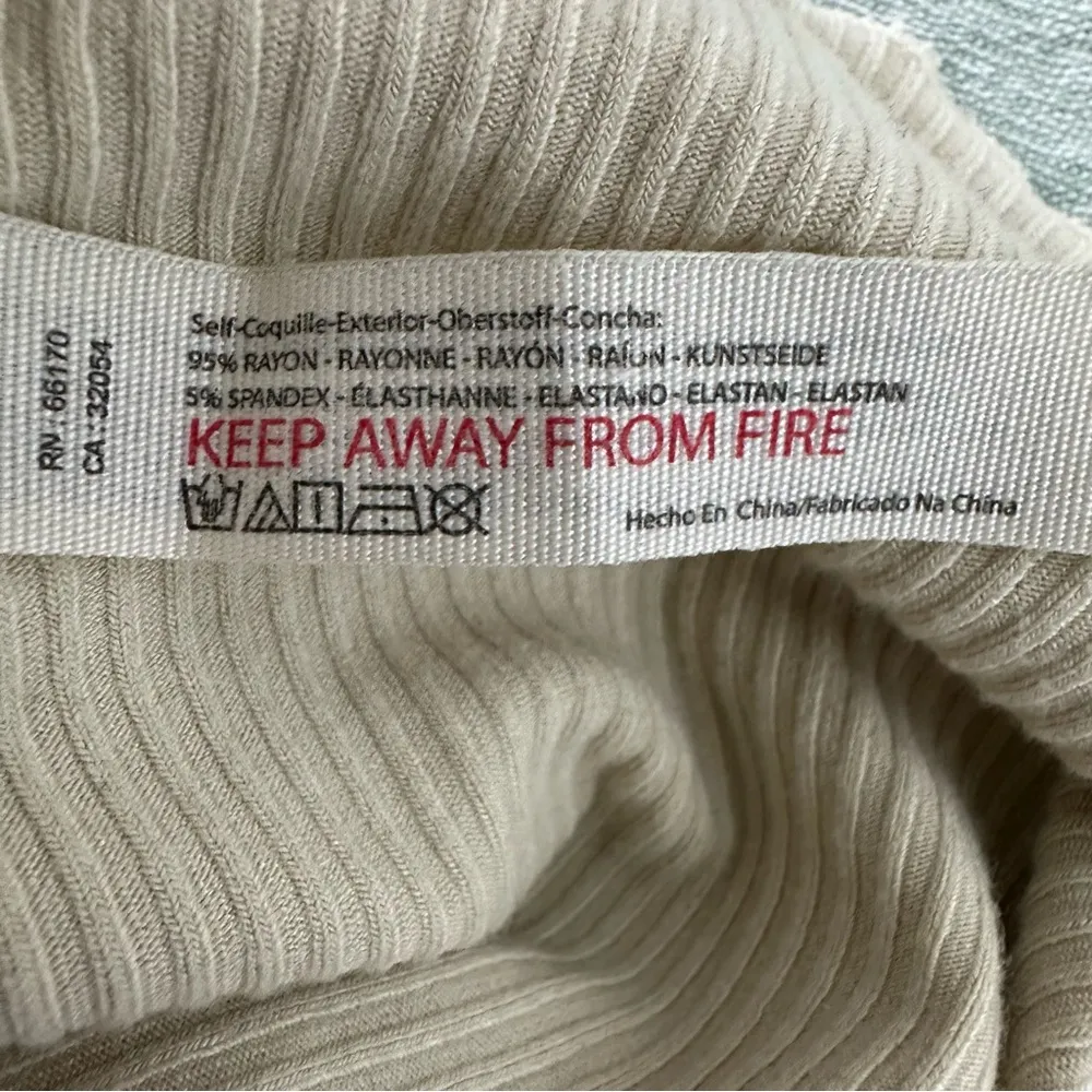 Free People Intimately Soul Mate Lounge Ribbed Beige Crop Top Size XS - Image 4