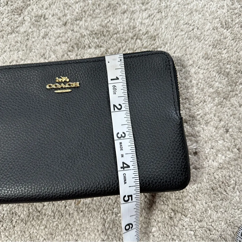 Coach Women’s Double Zip Wallet Wristlets in Black Pebble Leather - Image 14