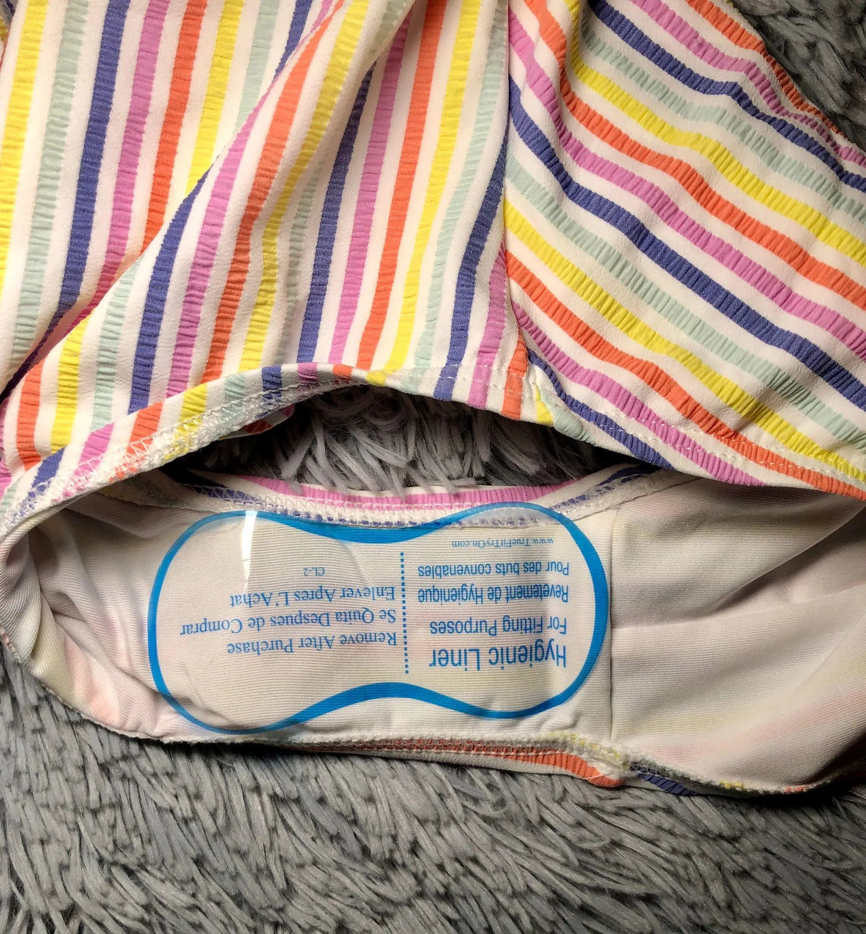 Bunny Tie Striped One-piece Swimsuit - Image 7