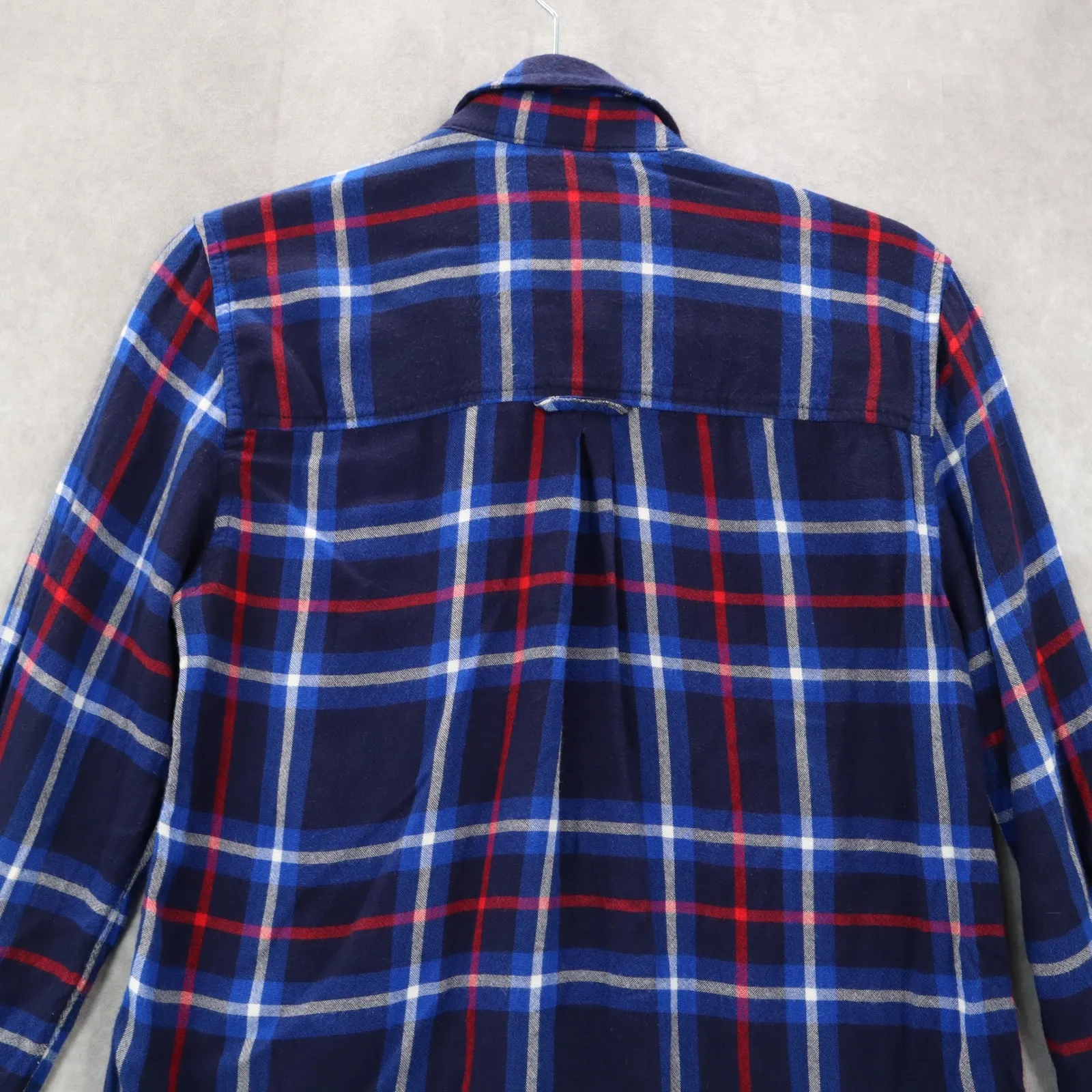 American Eagle Outfitters Boyfriend Fit Blue Flannel Plaid Lumberjack Rugged XS - Image 6