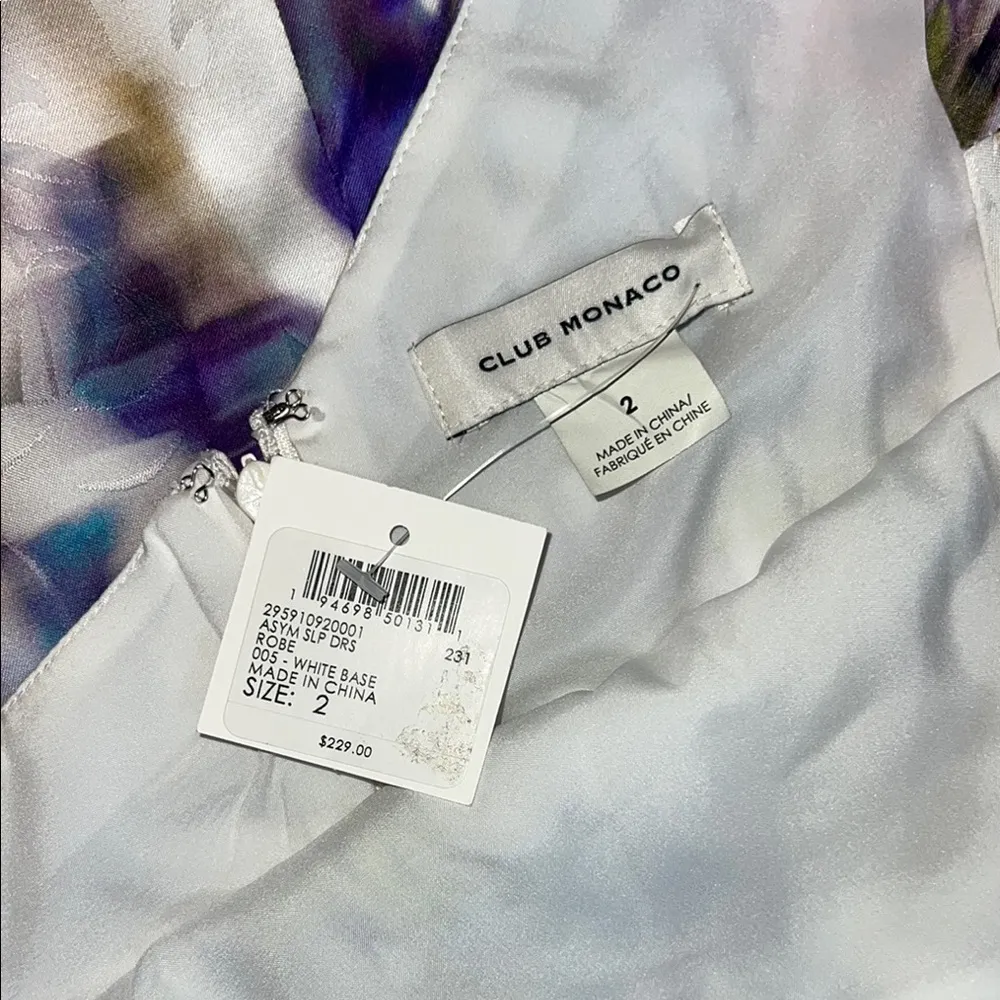 Club‎ Monaco Pink and Purple Slit Midi Sundress , Asymmetrical Size 2 - Image 12