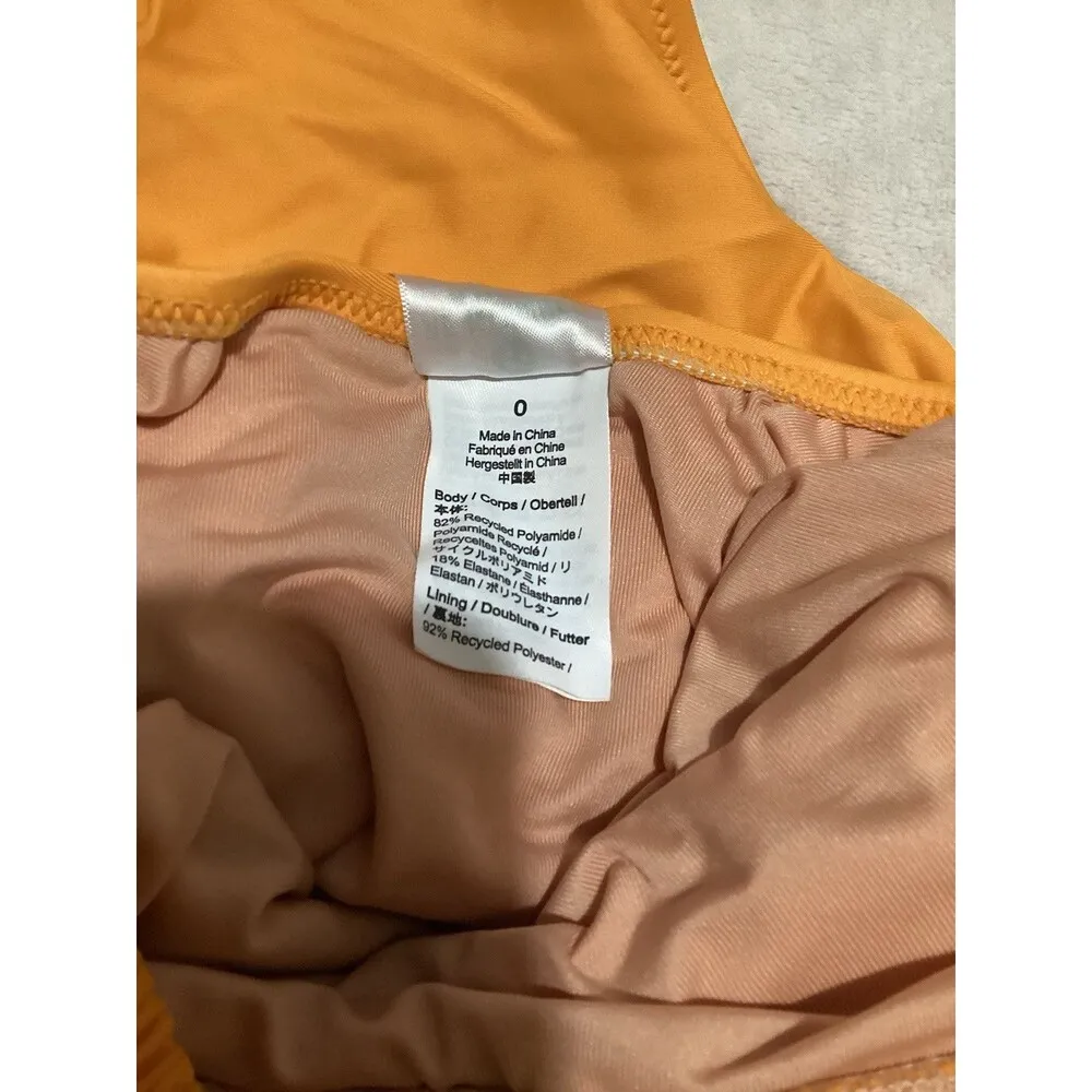 J. Crew Plunge Ruched One Piece Cross Back Removable Pads Swimsuit Orange 0 - Image 7