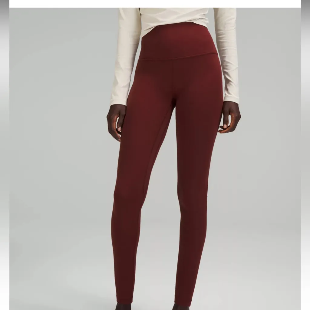 High-Waisted lululemon Burgundy Leggings - Image 9