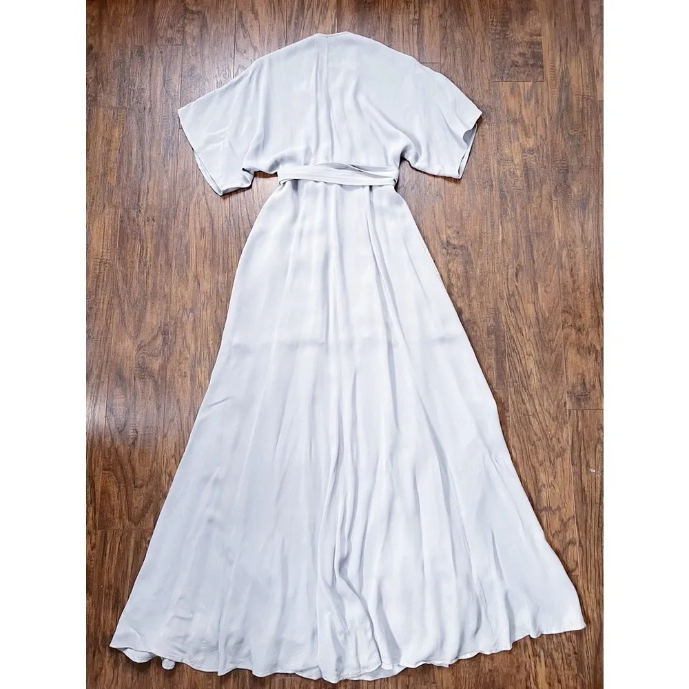 Reformation • Winslow Dress maxi gown Fog grey wrap kimono sleeve bridesmaid - Image 13