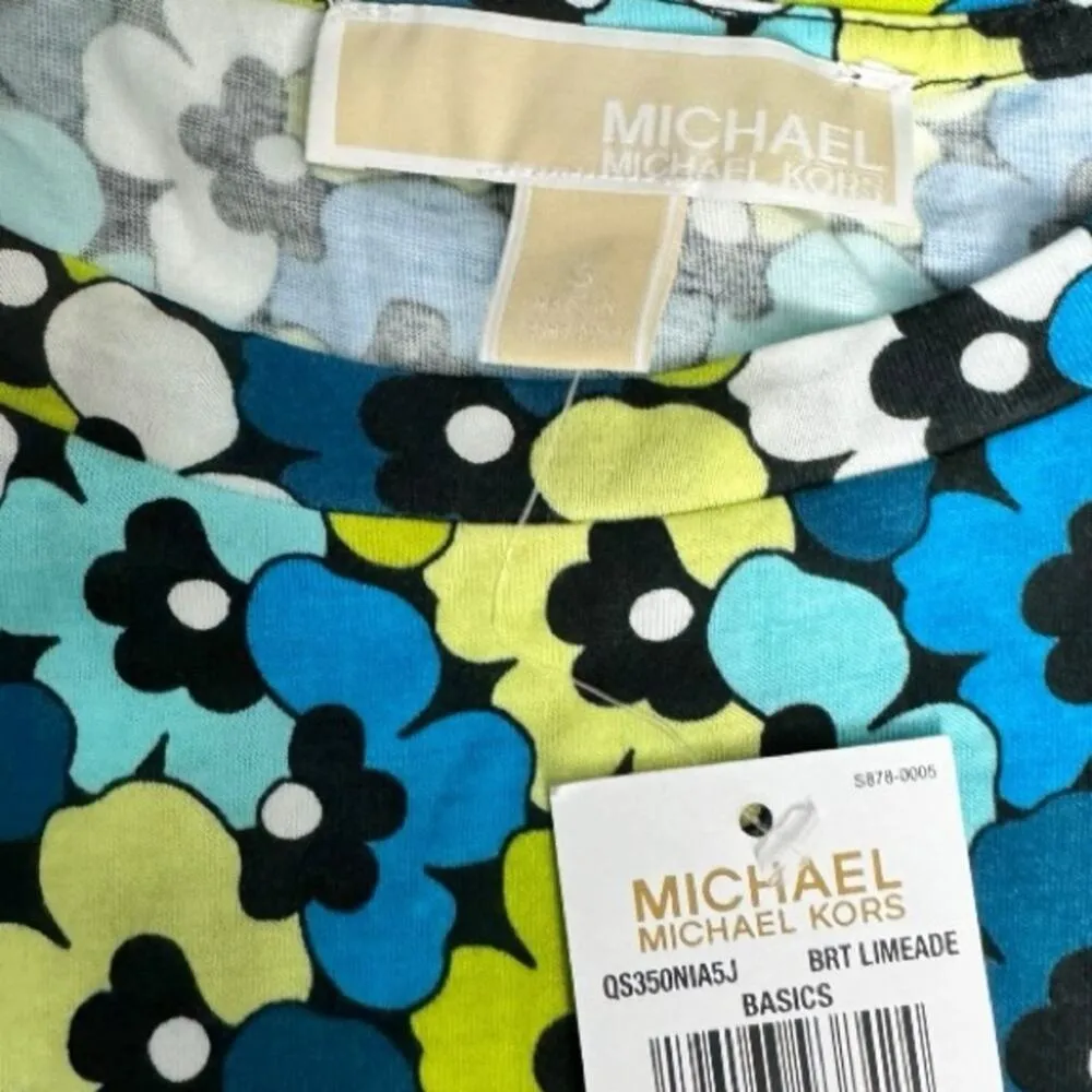Michael Kors Women's Short Sleeve Limeade Colorful Print Sz S NWT - Image 4